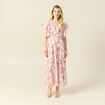 Robe longue évasée blanc femme