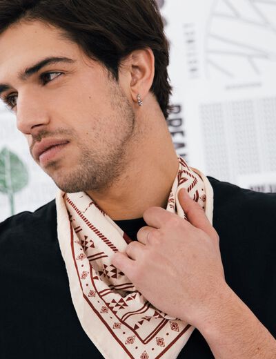 Foulard carré ecru homme