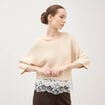 Pull col bateau manches courtes ivoire femme