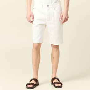 Bermuda droit en jean denim blanc homme