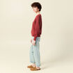 Pull manches longues vieux rose femme