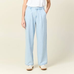 jeans large a pinces denim bleach femme Jeans large à pinces denim bleach femme