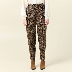 pantalon slouchy taille haute beige femme Pantalon slouchy taille haute beige femme