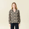 Chemise manches longues fluide noir femme