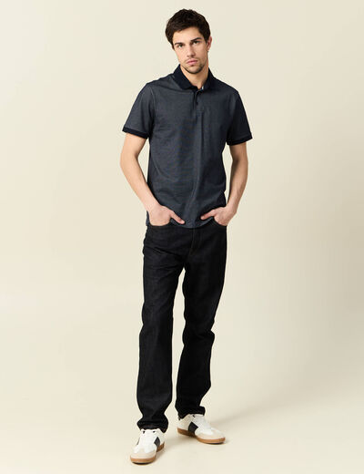 Polo manches courtes bleu marine homme