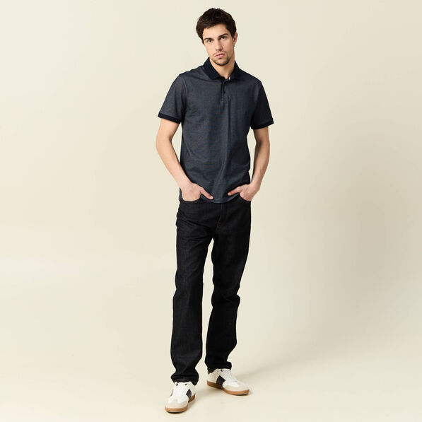 Polo manches courtes bleu marine homme