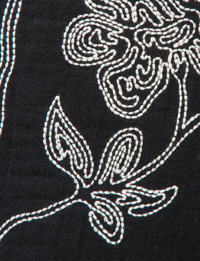 Veste en coton avec broderie noir femme