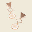 Boucles d'oreilles pendantes ecru femme