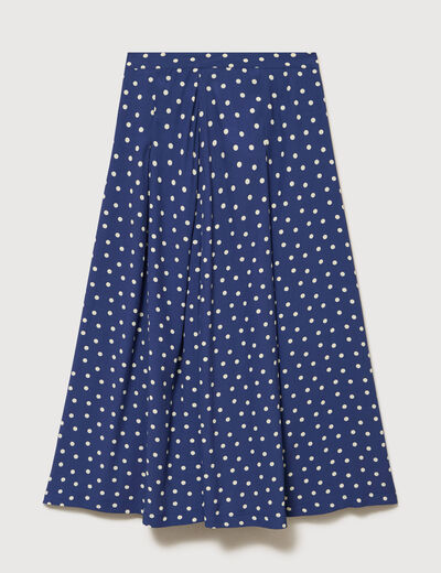 Jupe longue &eacute;vas&eacute;e bleu marine femme