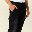 Jeans battle à coulisse denim noir homme
