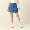 Jupe trapèze en jean denim stone femme