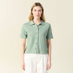 Polo en maille vert kaki femme