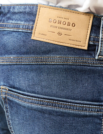 Jeans homme slim effet used denim brut homme