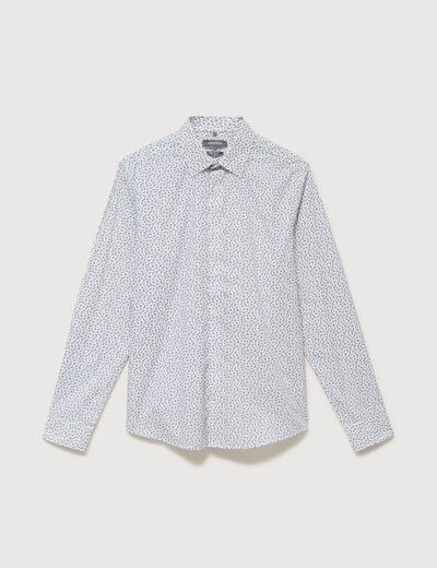 Chemise en coton manches longues blanc homme