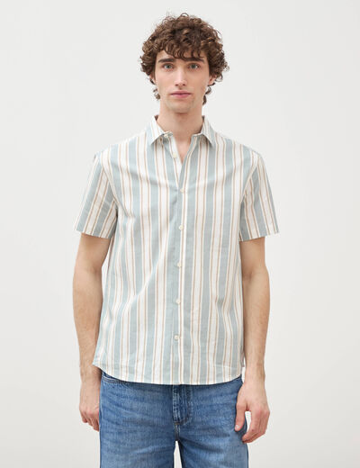 Chemise manches courtes vert clair homme