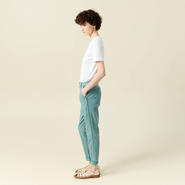 pantalon chino instinct vert fonce femme Pantalon chino Instinct vert foncé femme