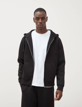 Sweat ample &agrave; capuche manches longues noir homme