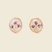 Boucles d'oreilles clous violet femme