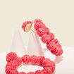 Boucles d'oreilles pendantes rose fushia femme