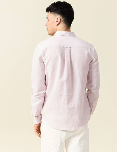 Chemise manches longues vieux rose homme