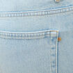 Jeans wide leg taille bascul&eacute;e bleu femme