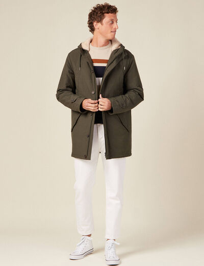 Pull manches longues marron homme