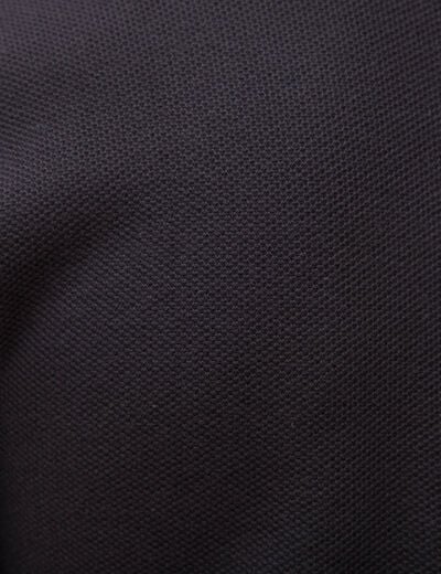 Polo en coton avec zip manches courtes noir homme
