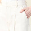 Jeans large à pinces denim blanc femme