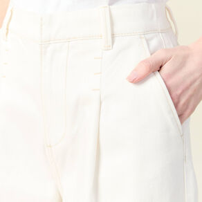 jeans large a pinces denim blanc femme Jeans large à pinces denim blanc femme