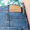 Jeans mom ceinture foulard denim stone femme