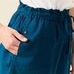 Short droit taille élastiquée bleu pétrole femme