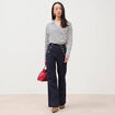 Jeans bootcut taille haute 7/8&egrave;me denim brut femme
