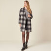 Manteau droit long noir femme