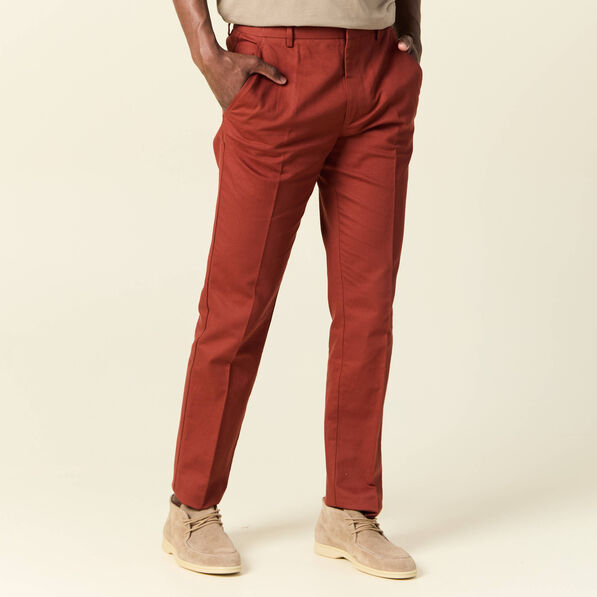 Pantalon chino marron cognac homme