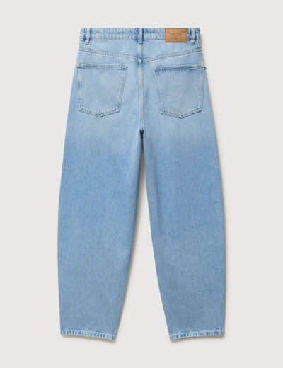 Jeans large longueur 32 en coton denim bleach homme