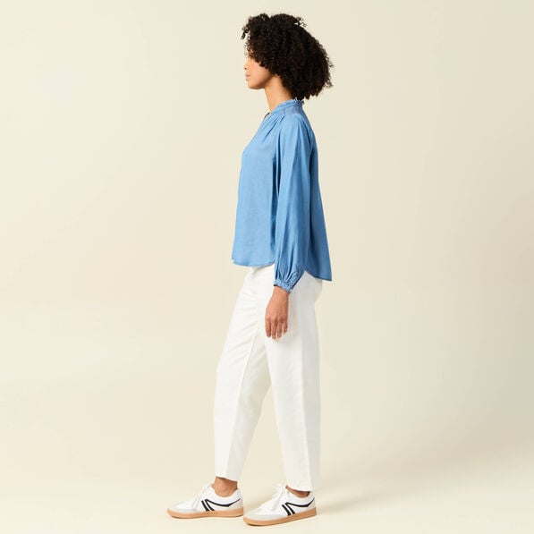 blouse manches longues denim stone femme Blouse manches longues denim stone femme