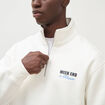 Sweat ample col montant manches longues ecru homme
