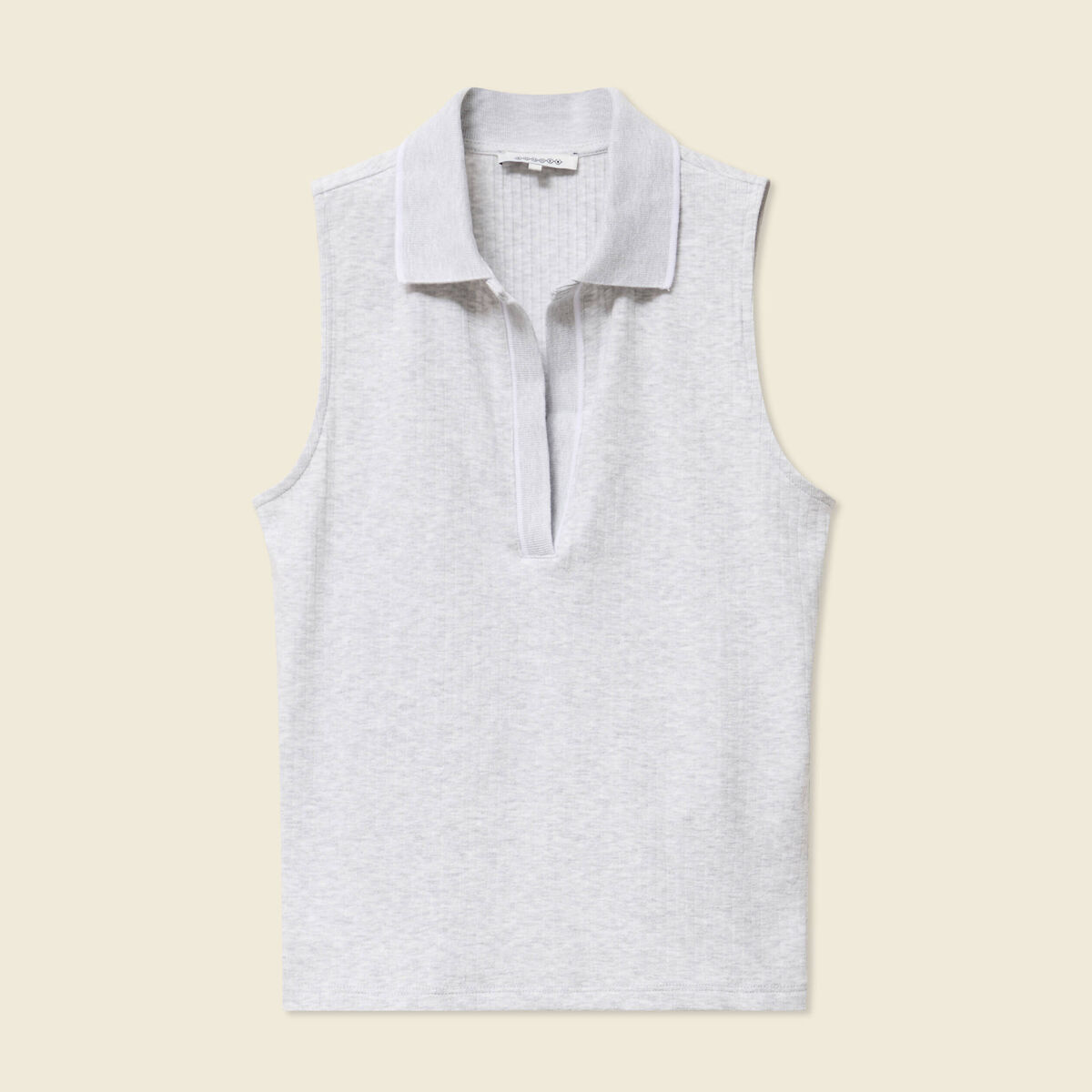 Polo sans manches gris femme