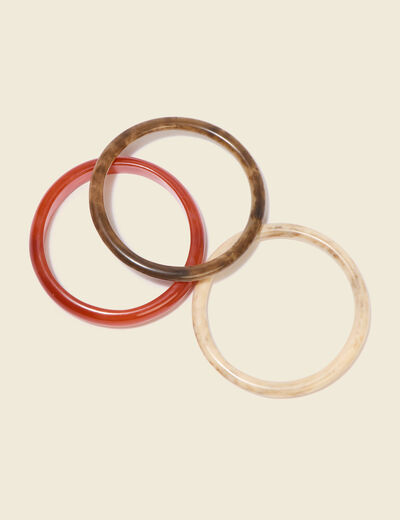 Lot de 3 bracelets rouge fonc&eacute; femme