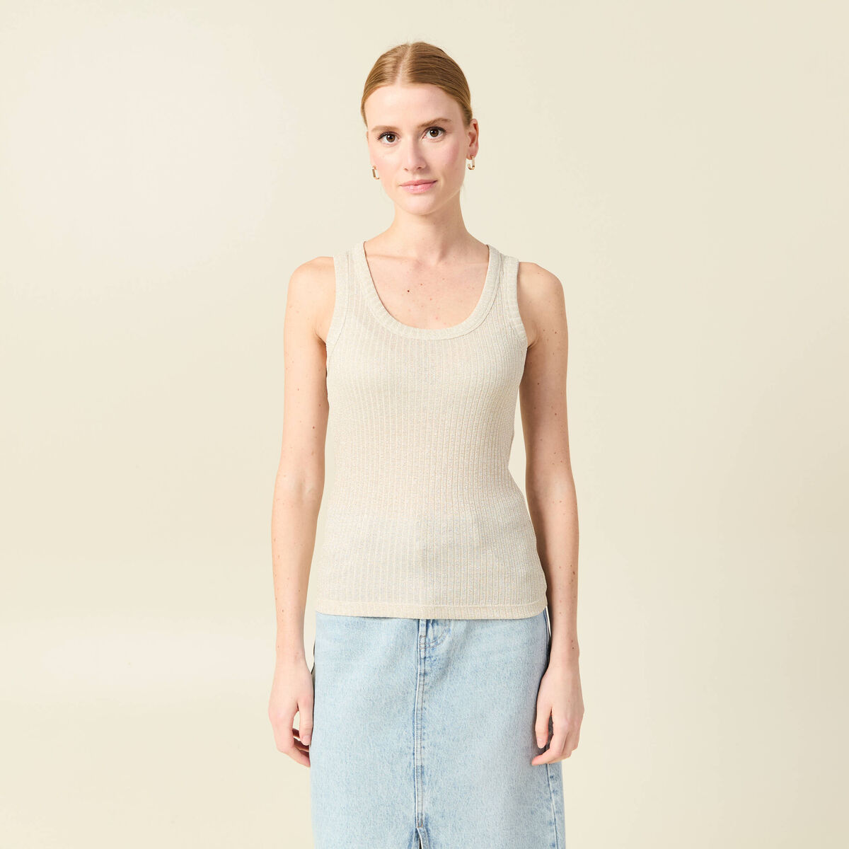 Débardeur sans manches beige femme