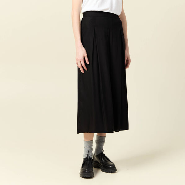 Jupe longue évasée noir femme
