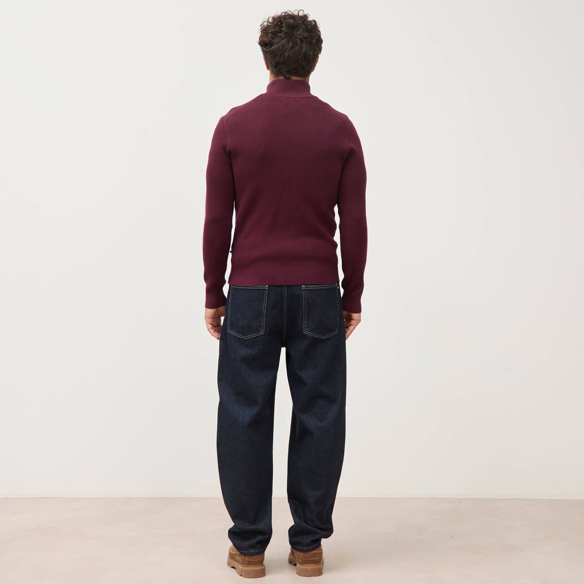 Pull col camionneur prune homme