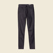 Tregging skinny denim noir enduit femme