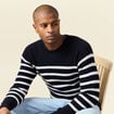 Pull manches longues fabriqué en France bleu marine homme