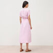 Robe longue &eacute;vas&eacute;e ceintur&eacute;e rose femme