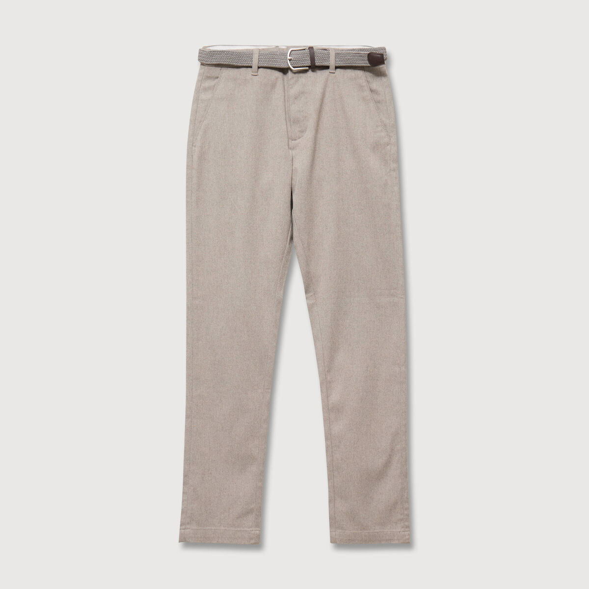 Pantalon chino avec ceinture beige homme