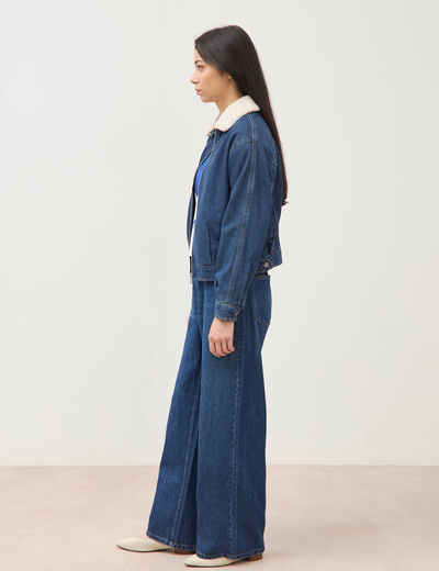Blouson oversize en jeans doubl&eacute; denim stone femme
