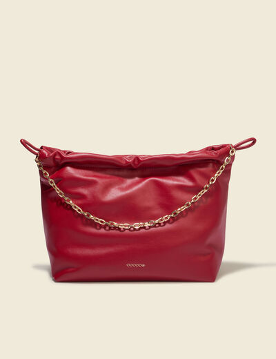 Sac bandouli&egrave;re avec doublure rouge femme
