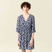 Robe évasée manches 3/4 bleu marine femme