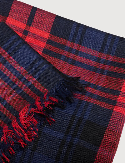Foulard &agrave; carreaux rouge femme